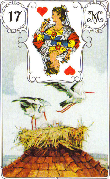 Lenormandkarte 17 Die Störche Deutung