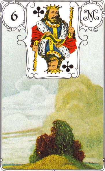 Lenormandkarte 6 Die Wolken Unklarheit und Verwirrung in der Liebe