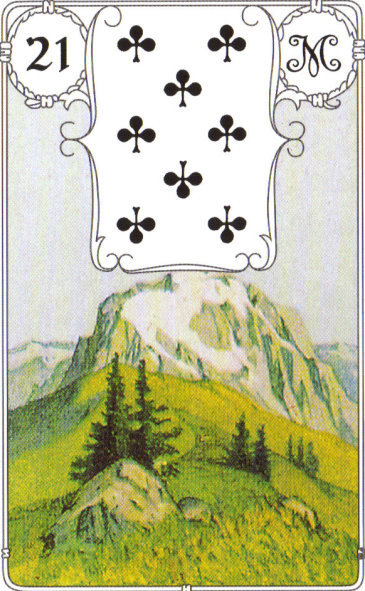 Lenormandkarte 21 Der Berg Liebeslegung