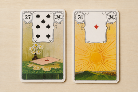 Lenormand Brief und Sonne